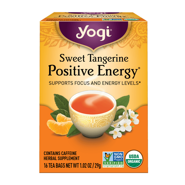 Yogi Tea  Positive Energy Sweet Tangerine Supports Focus and Energy Levels 16 tea bags