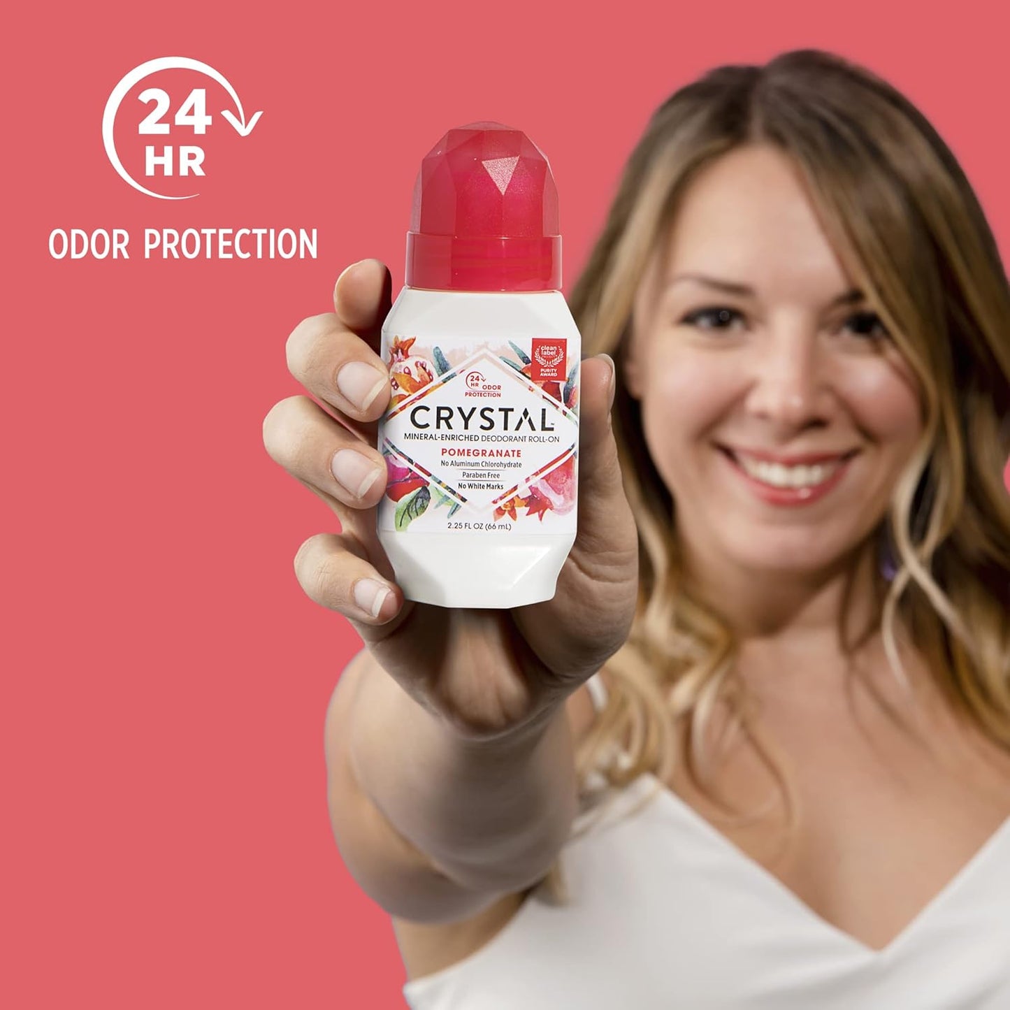 Crystal Mineral Deodorant Roll-On Pomegranate 66ml