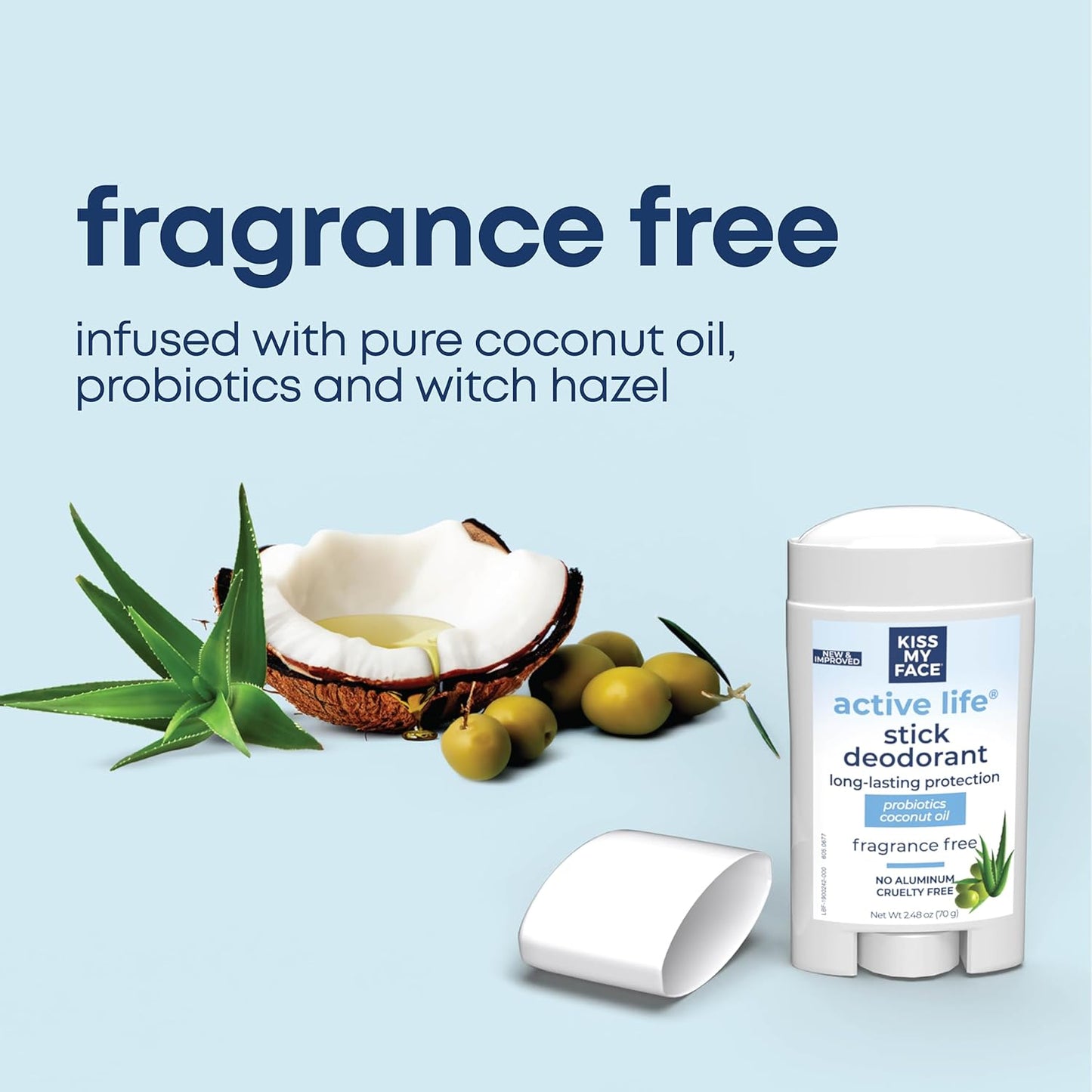 Kiss My Face Active Life Stick Fragrance Free Deodorant 70g