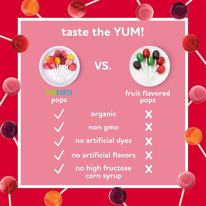 Yumearth Organic Pops - No Artificial Flavors or Dyes - Variety Pack 170G