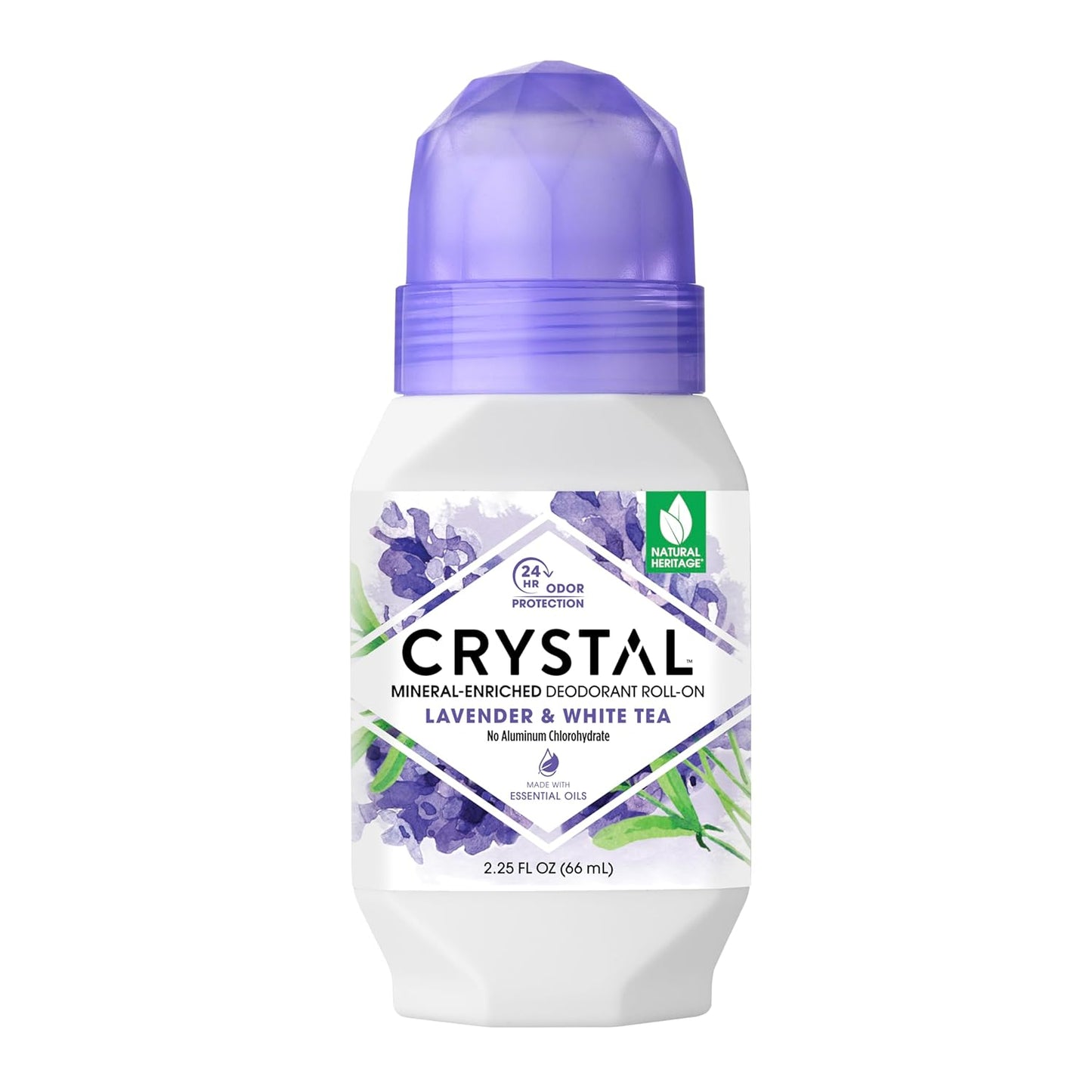 Crystal Mineral Deodorant Roll-On Lavender & White Tea 66ml