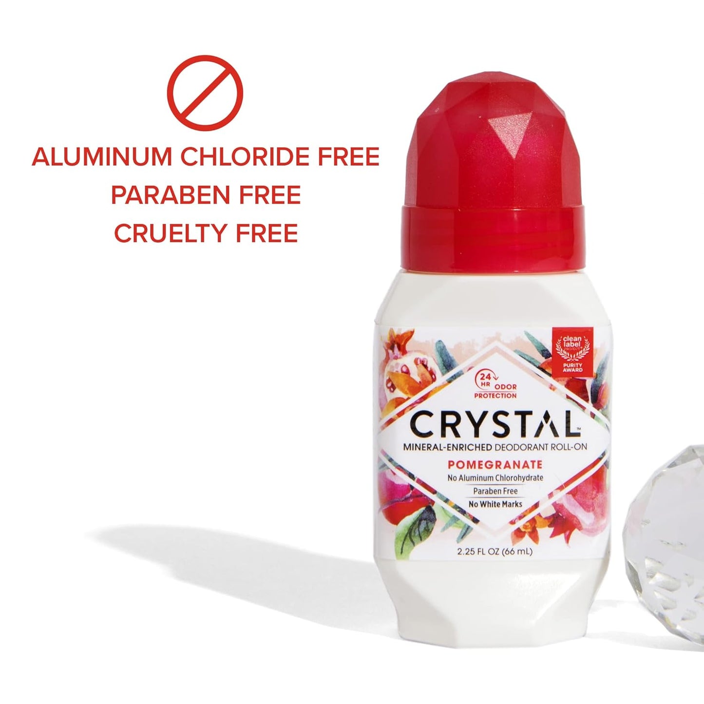 Crystal Mineral Deodorant Roll-On Pomegranate 66ml