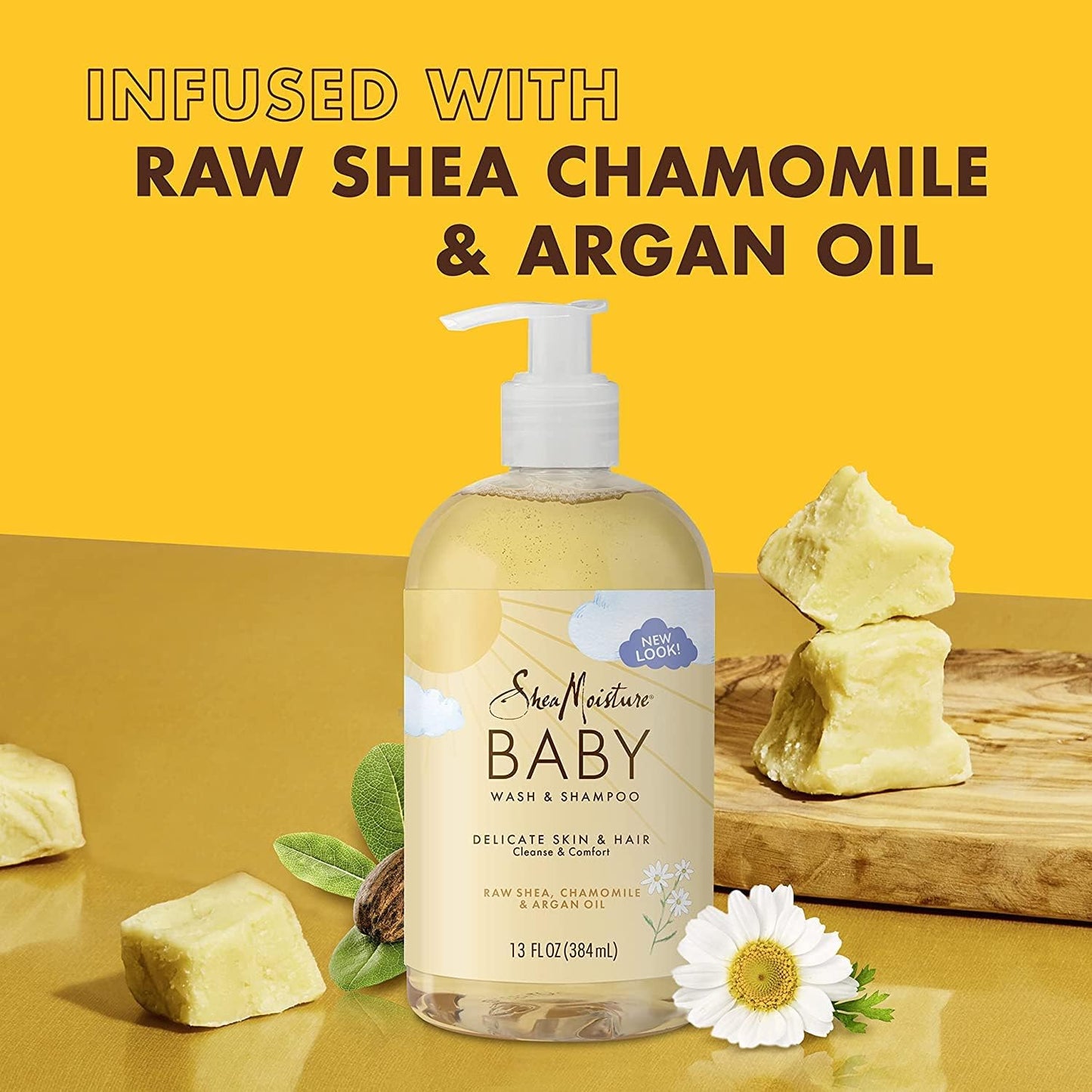 Shea Moisture Chamomile & Argan Oil Baby Wash & Shampoo 384 ML