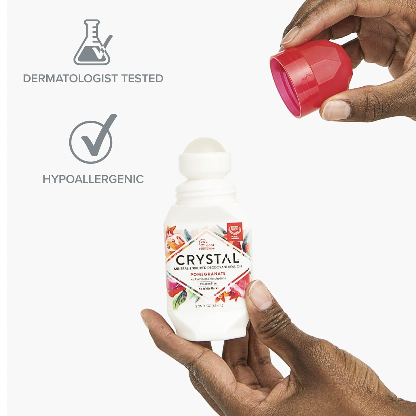 Crystal Mineral Deodorant Roll-On Pomegranate 66ml