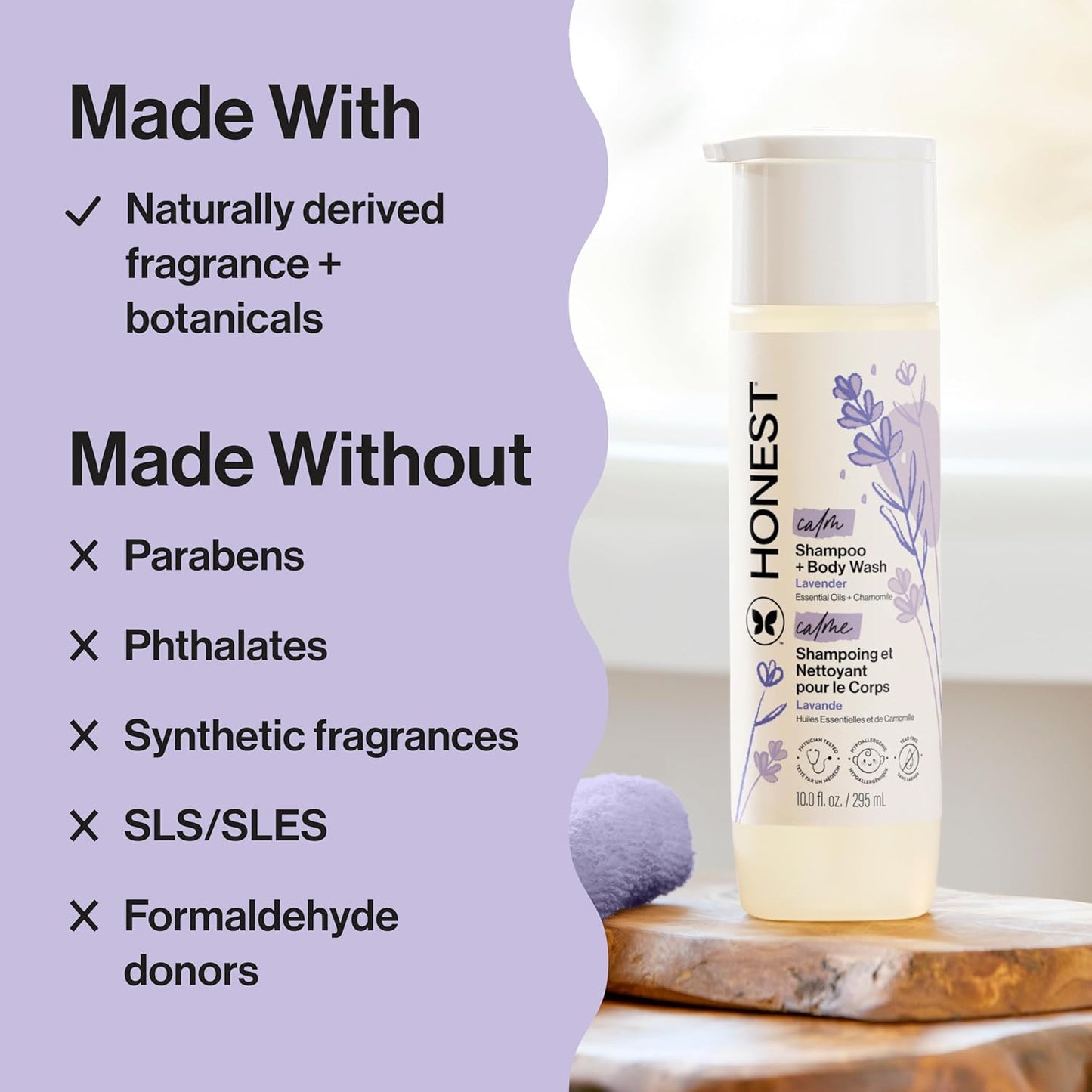 Honest Calm Shampoo & Body wash Lavender Essential Oils + Chamomile 295 ML