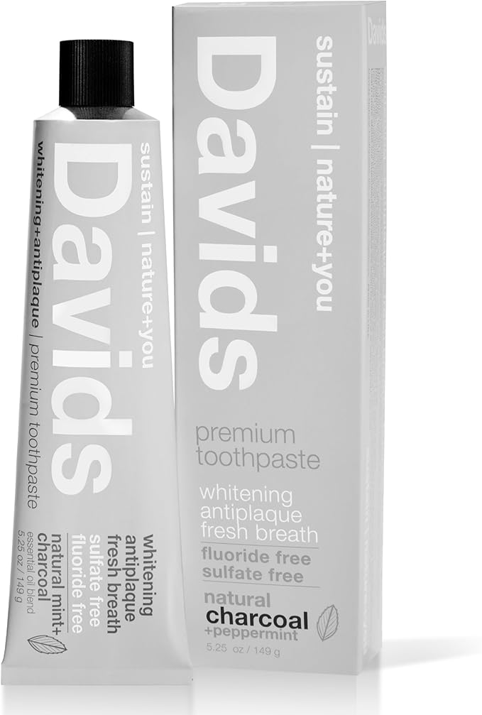 Davids Premium Toothpaste Whitening Antiplaque fresh breath / Natural Mint Charcoal 50g.