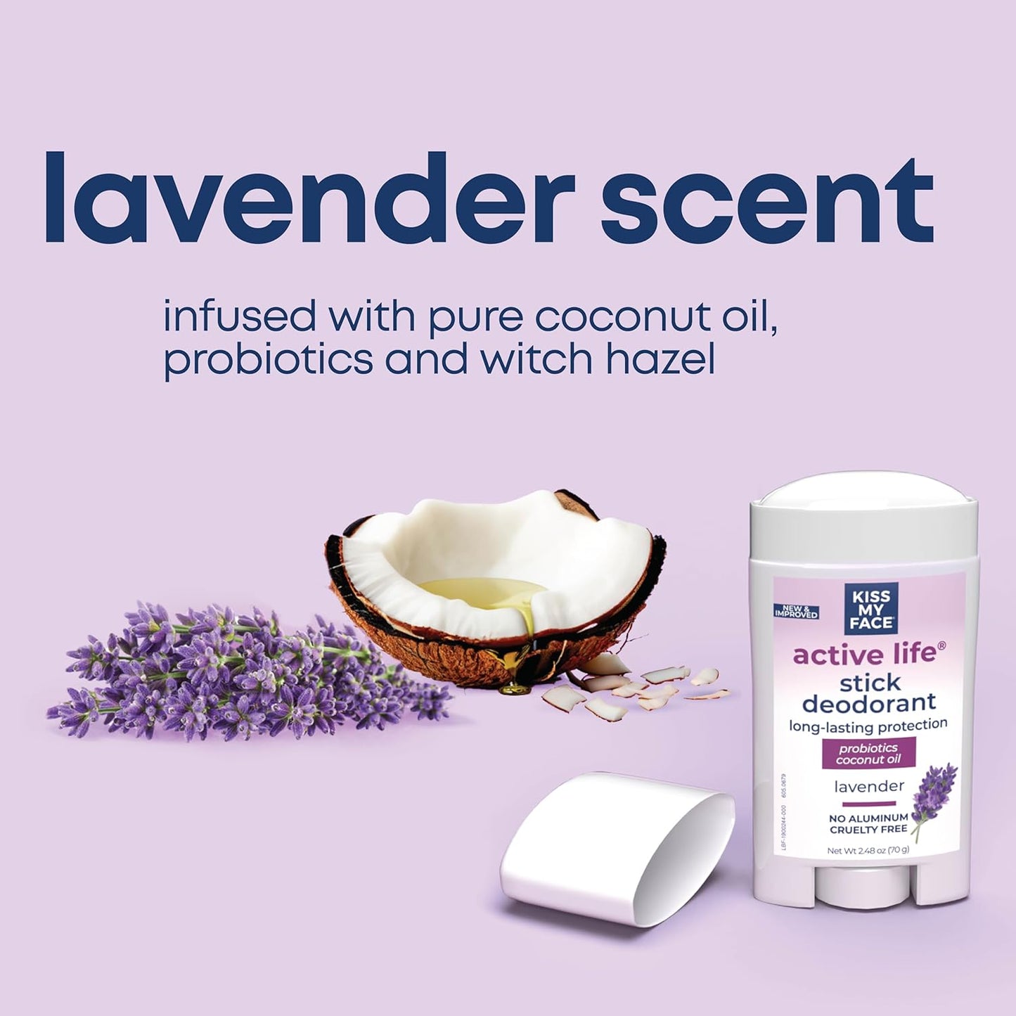 Kiss My Face Active Life Stick - Lavender Deodorant 70g