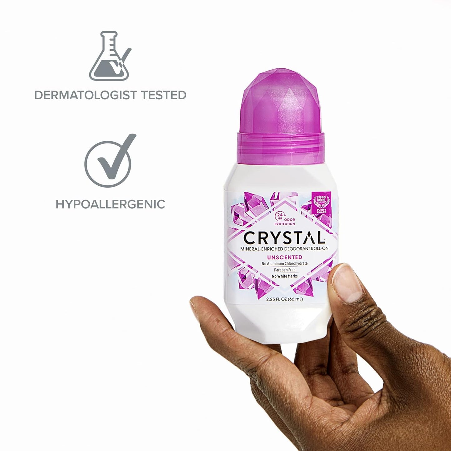 Crystal Mineral Deodorant Roll-On Unscented 66ml