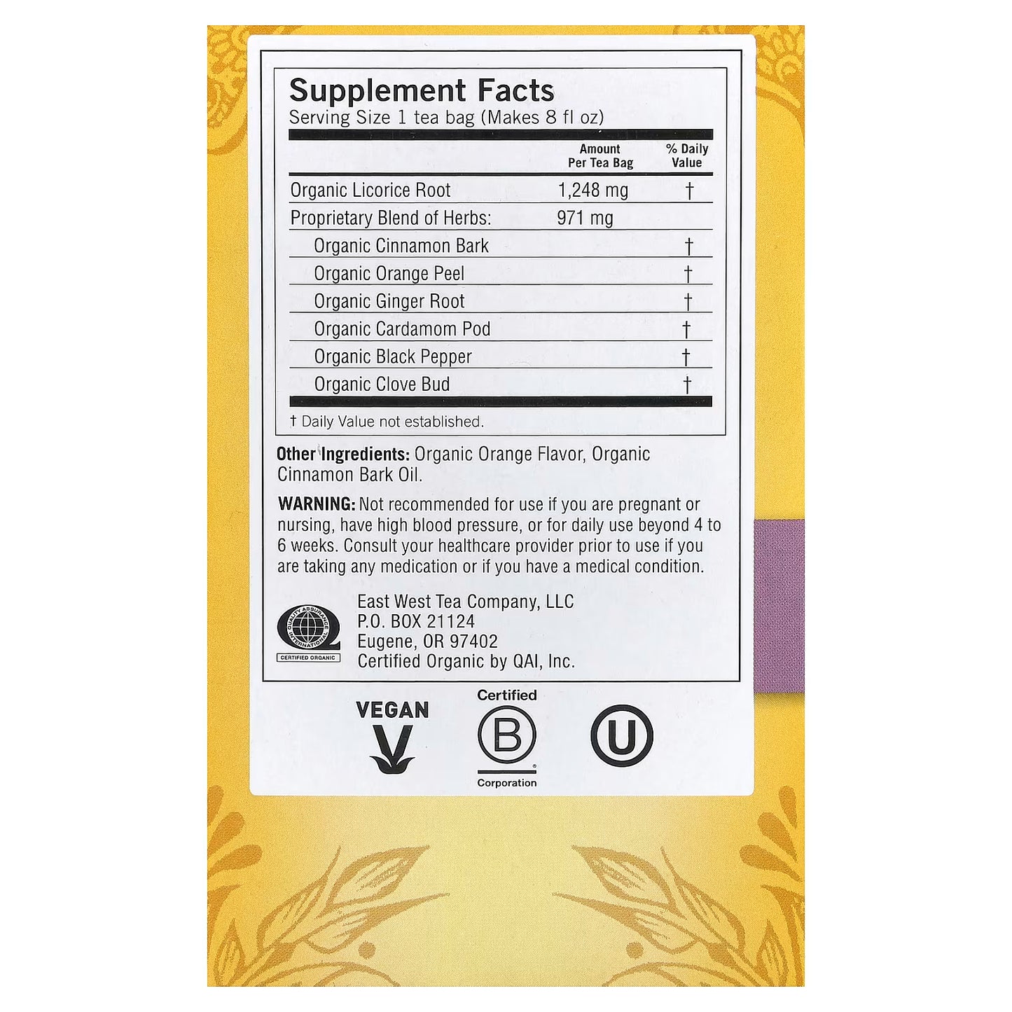Yogi Tea Egyptian Licorice Warming and Naturally Spicy-Sweet 16 Tea bags