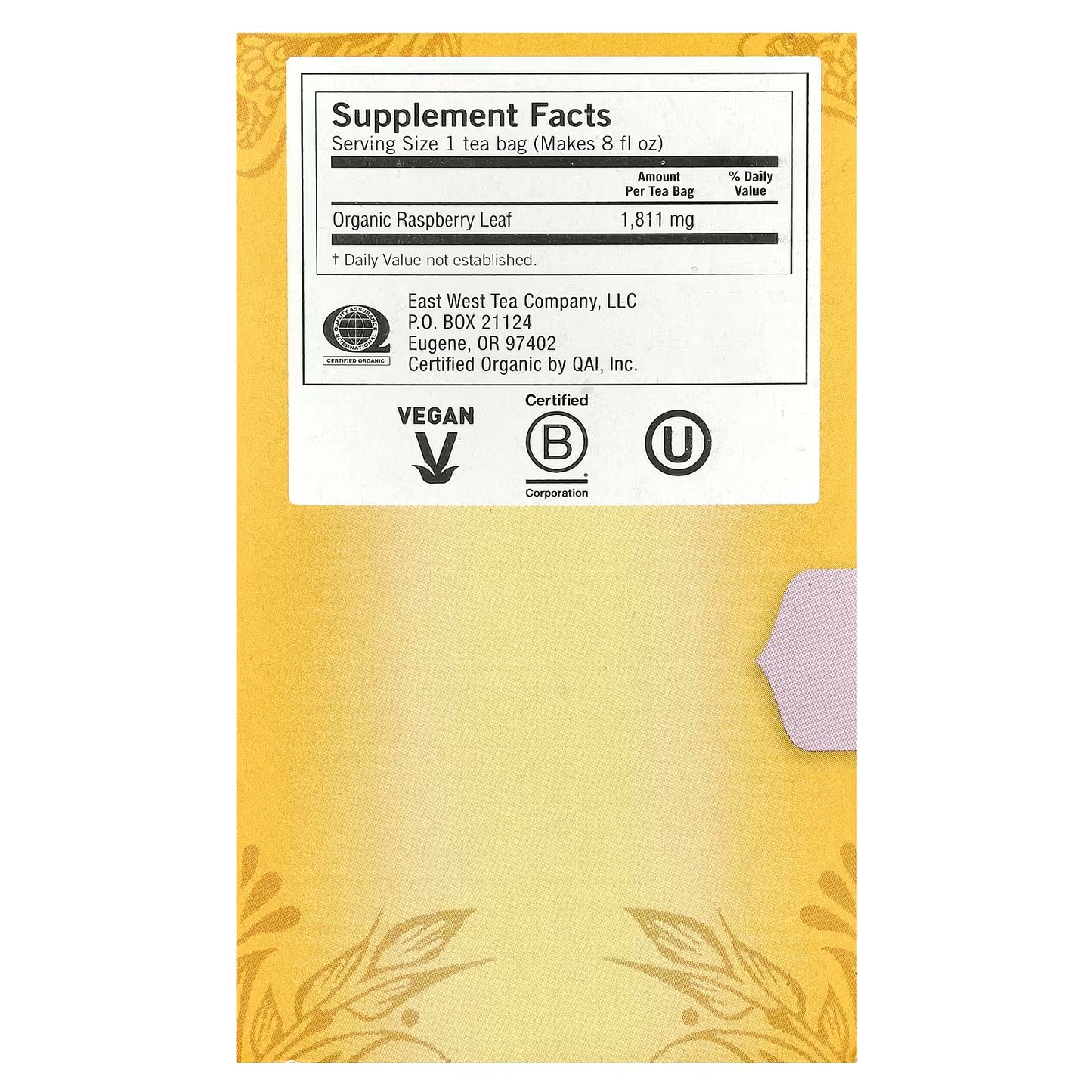 Yogi Tea Raspberry Leaf Supports the Reproductive system 16 Tea bags