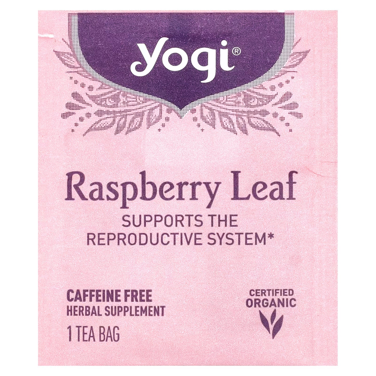Yogi Tea Raspberry Leaf Supports the Reproductive system 16 Tea bags