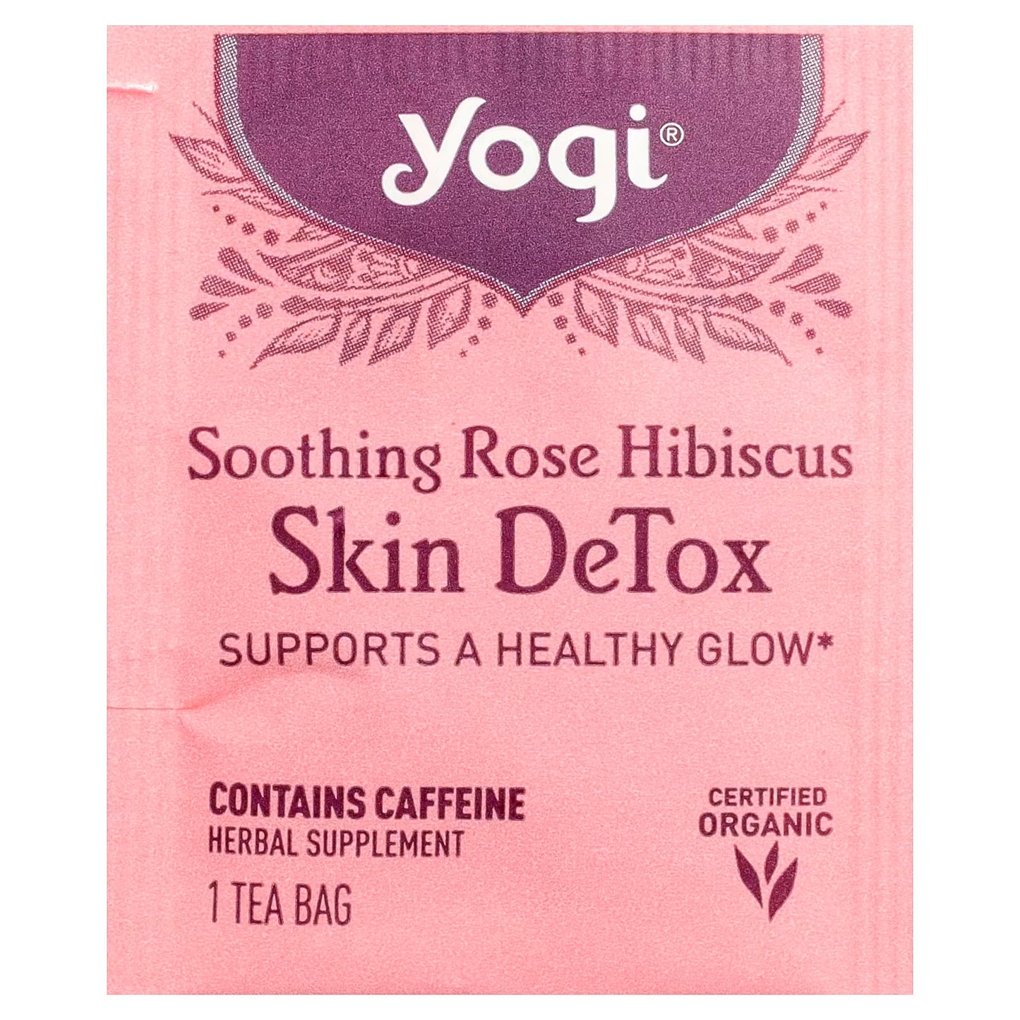 Yogi Tea Soothing Rose Hibiscus Skin Detox Supports a Healthy Glow 16 Tea bags