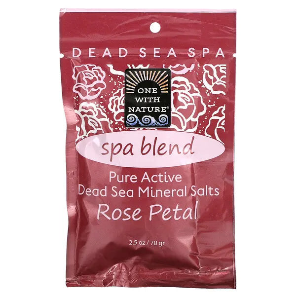 One with Nature, Dead Sea Spa, Mineral Salts, Spa Blend, Rose Petal 70G