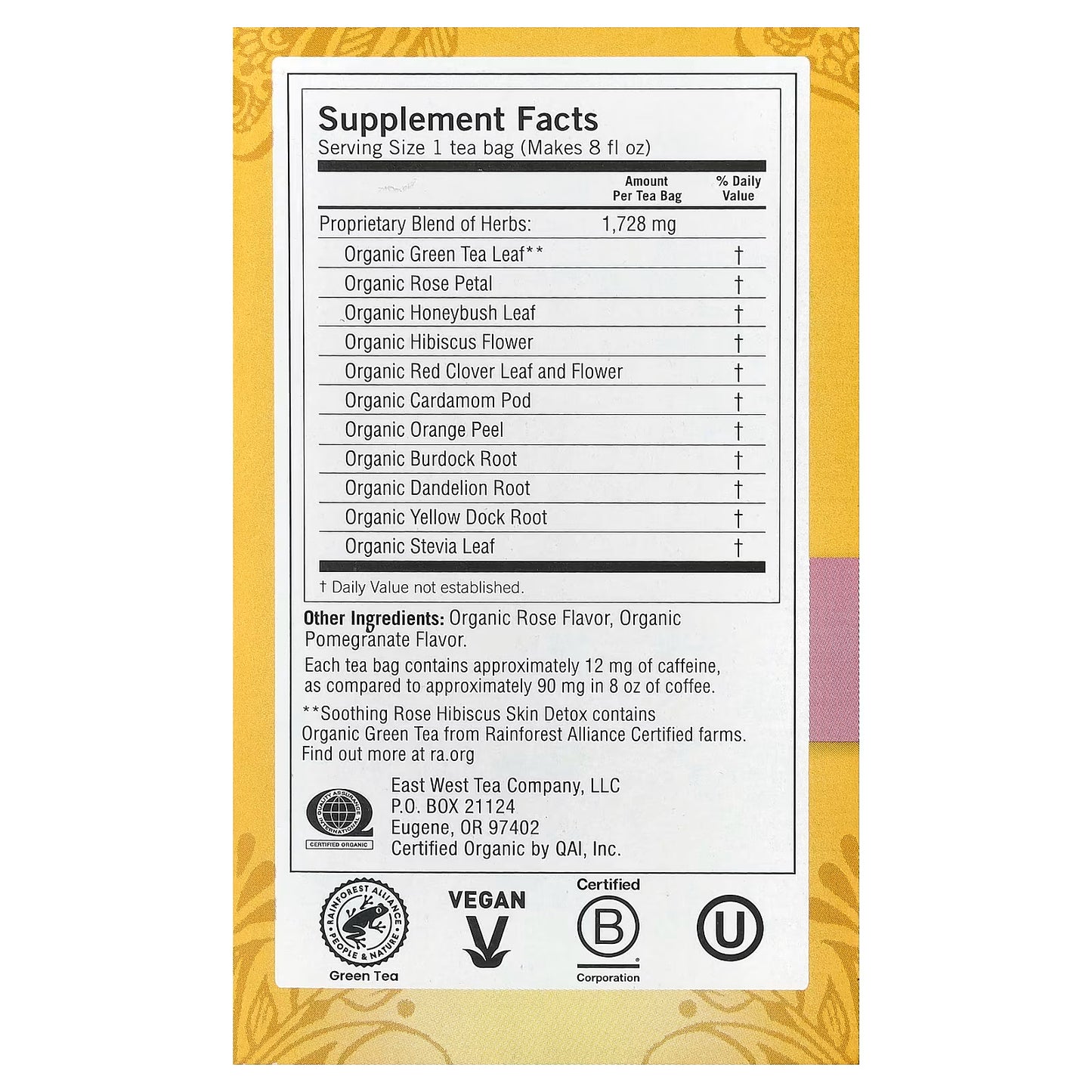 Yogi Tea Soothing Rose Hibiscus Skin Detox Supports a Healthy Glow 16 Tea bags
