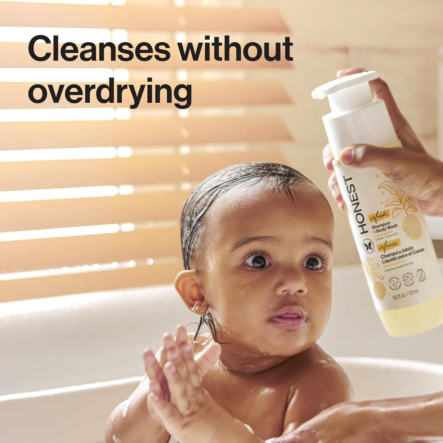 Honest Refresh Shampoo & Body Wash Citrus Vanilla Extracts + Coconut Oil  295 ML