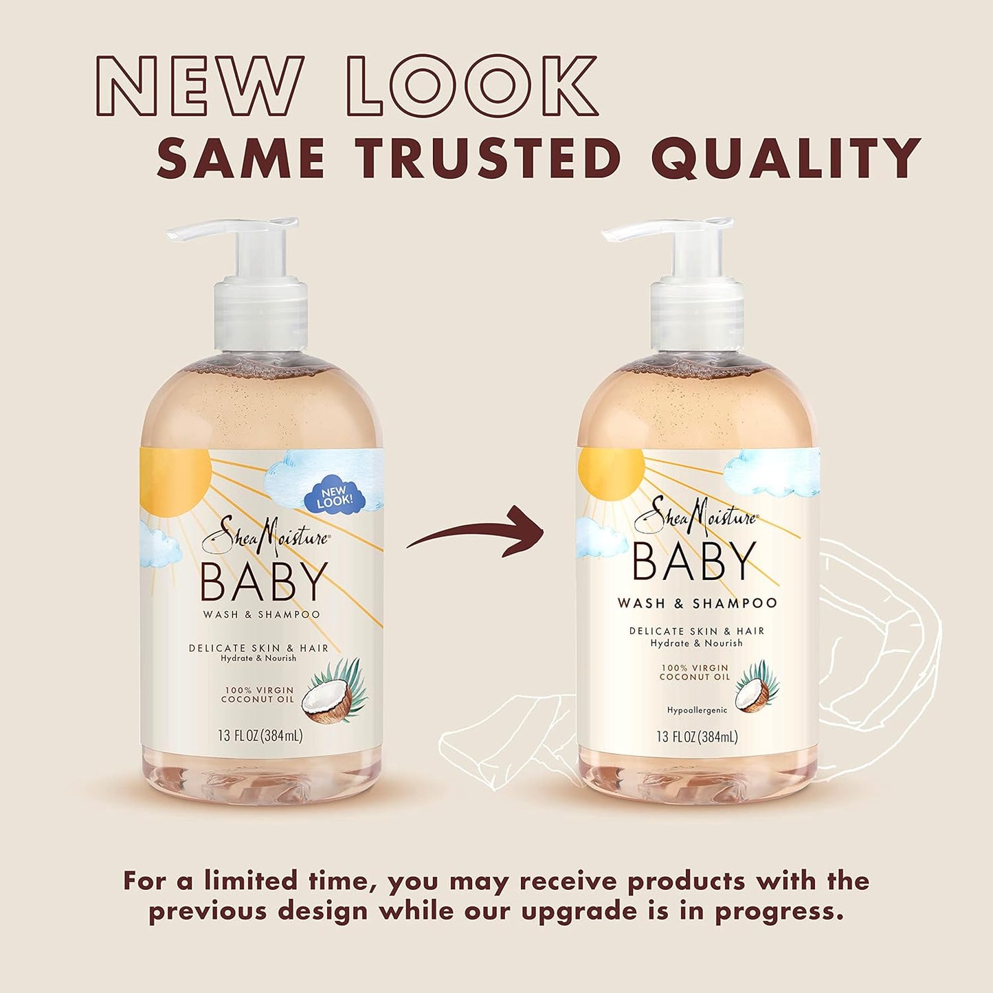 Shea Moisture 100% Virgin Coconut Oil Baby Wash & Shampoo 384 ML