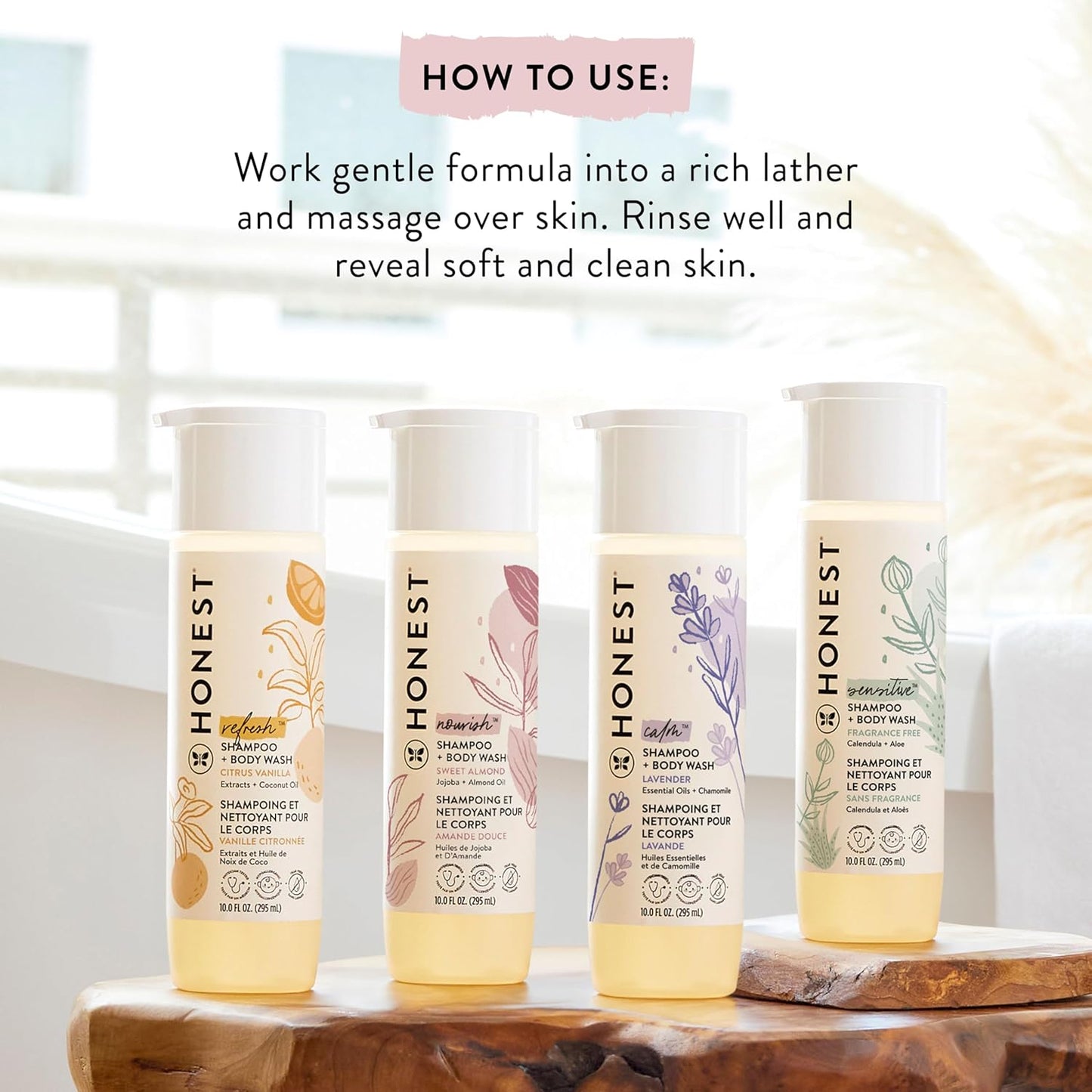 Honest Nourish Shampoo & Body Wash Sweet Almond Jojoba + Almond Oil 295 ML