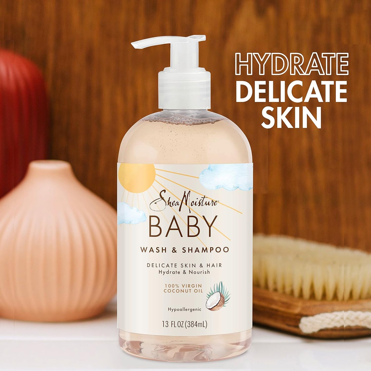 Shea Moisture 100% Virgin Coconut Oil Baby Wash & Shampoo 384 ML