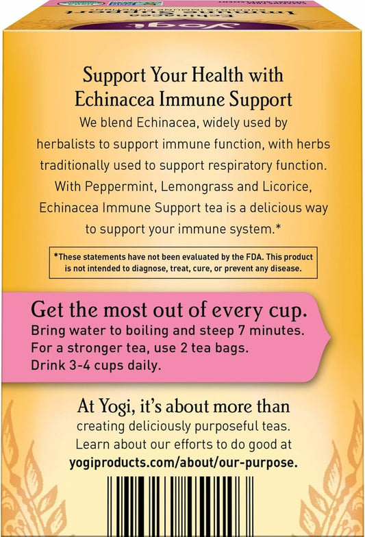 Yogi Tea Immune Support Echinacea Supports Immune Function 16 tea bags