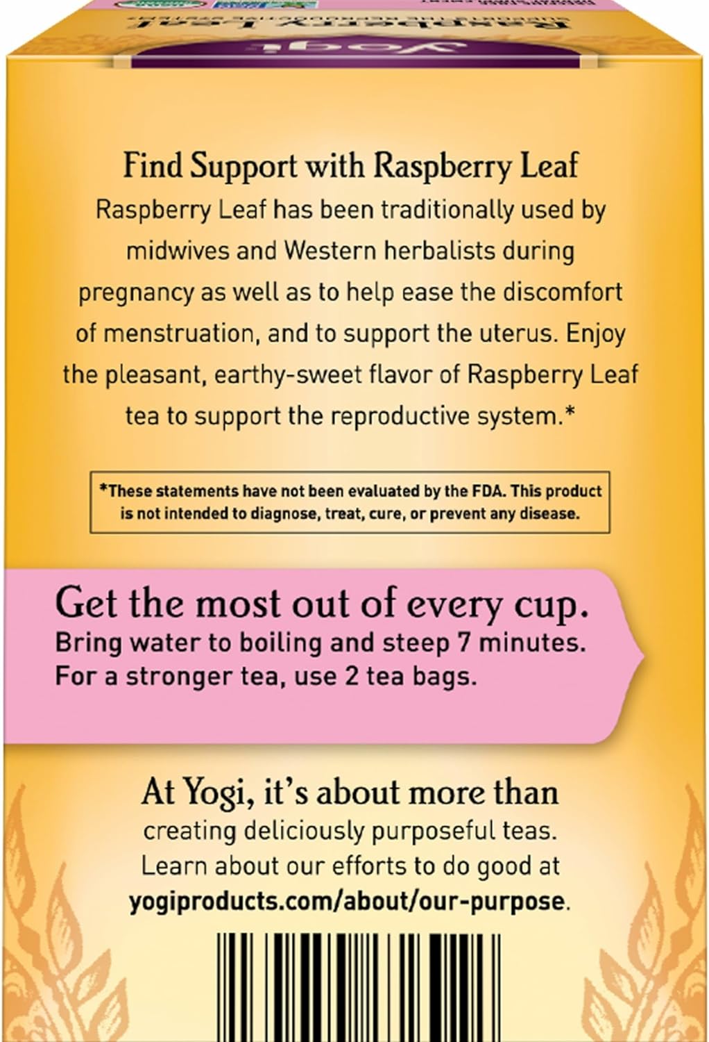 Yogi Tea Raspberry Leaf Supports the Reproductive system 16 Tea bags