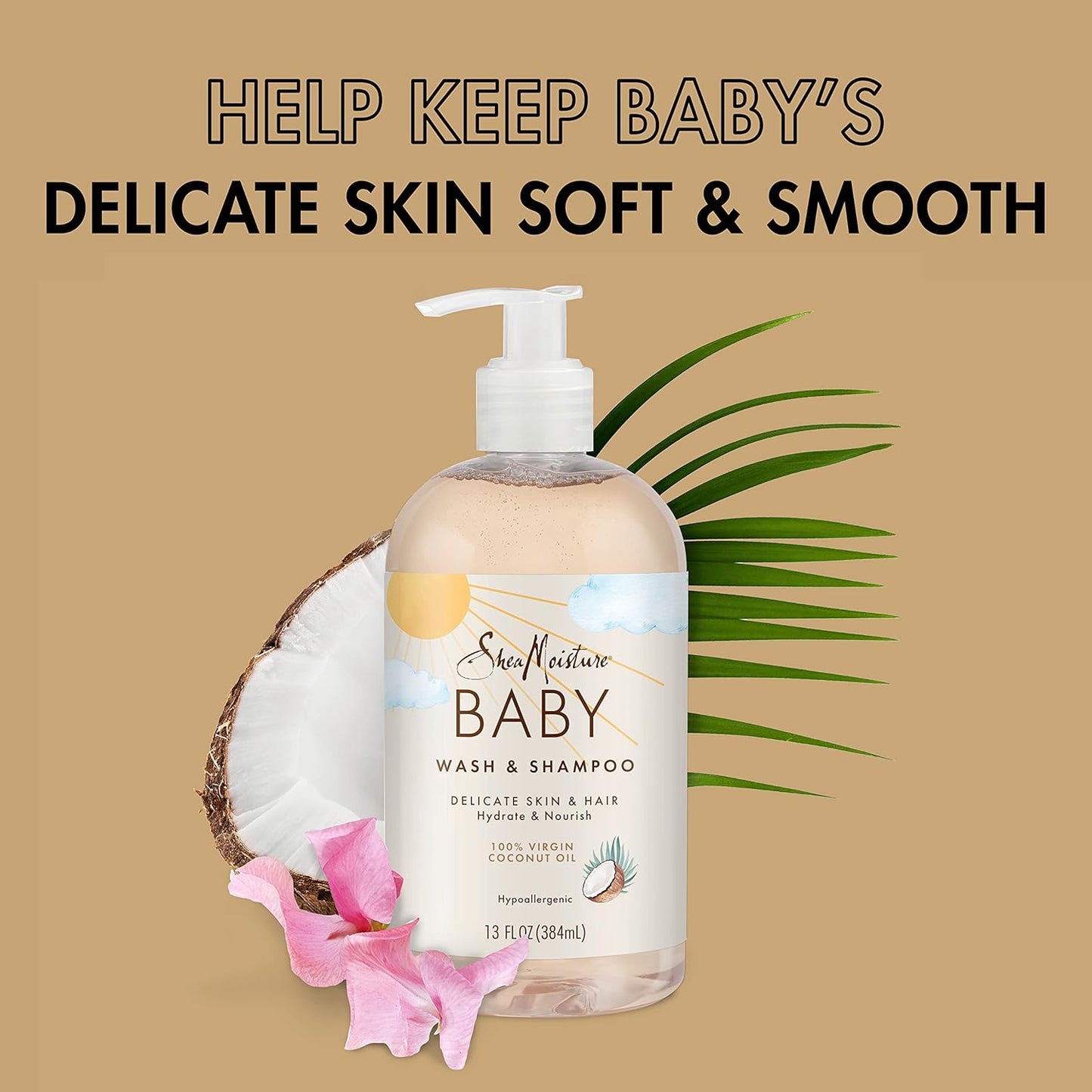 Shea Moisture 100% Virgin Coconut Oil Baby Wash & Shampoo 384 ML