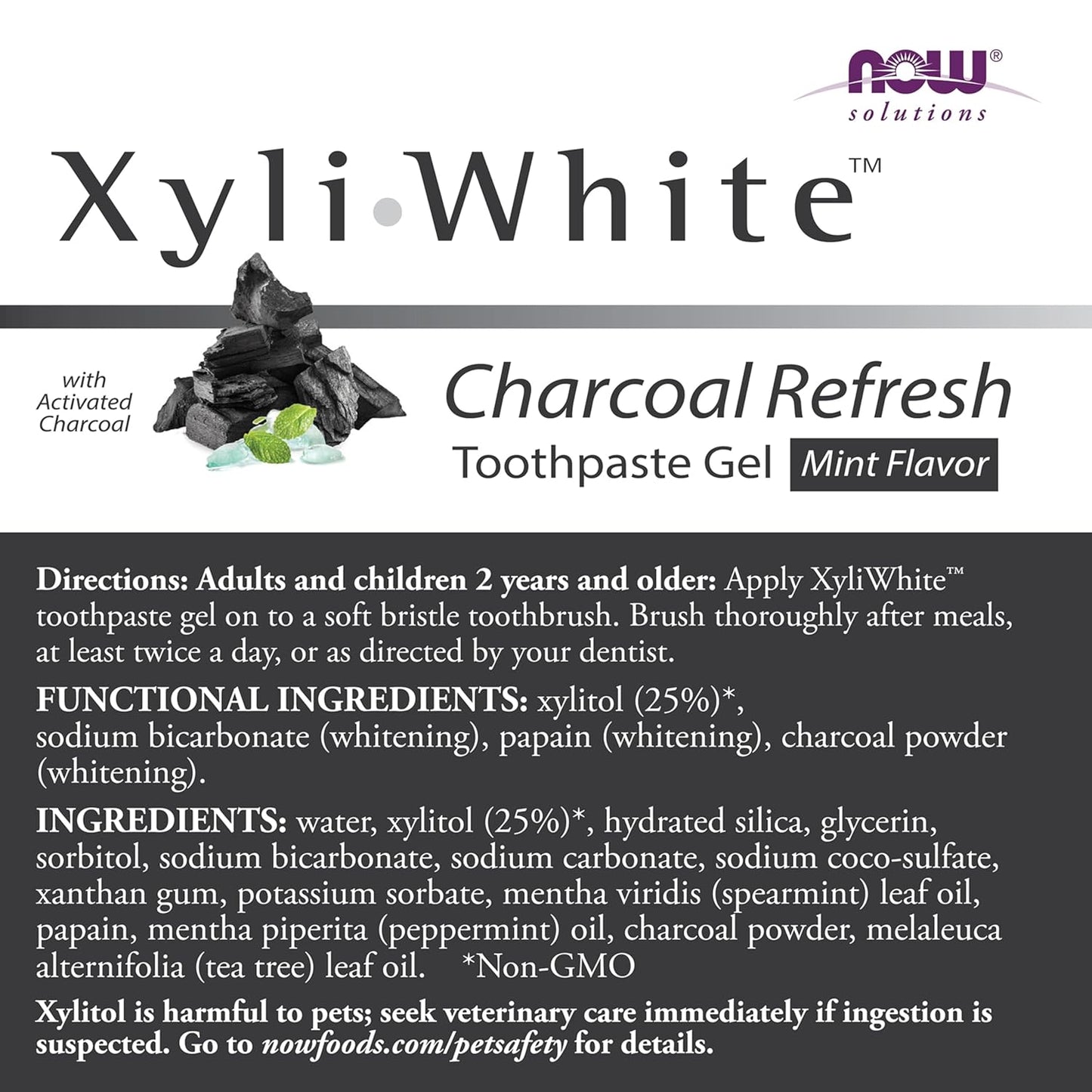NOW SOLUTION XyliWhite™ Charcoal Refresh Toothpaste Gel 181 G