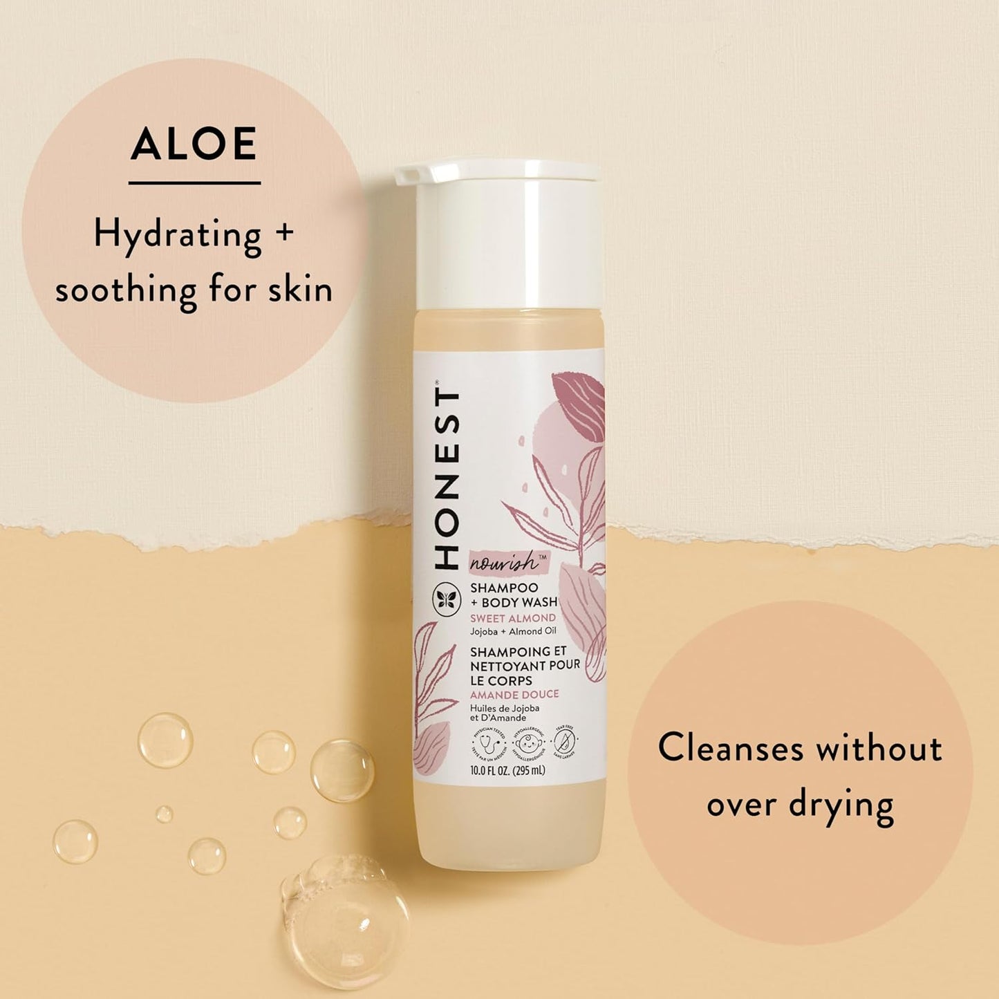 Honest Nourish Shampoo & Body Wash Sweet Almond Jojoba + Almond Oil 295 ML