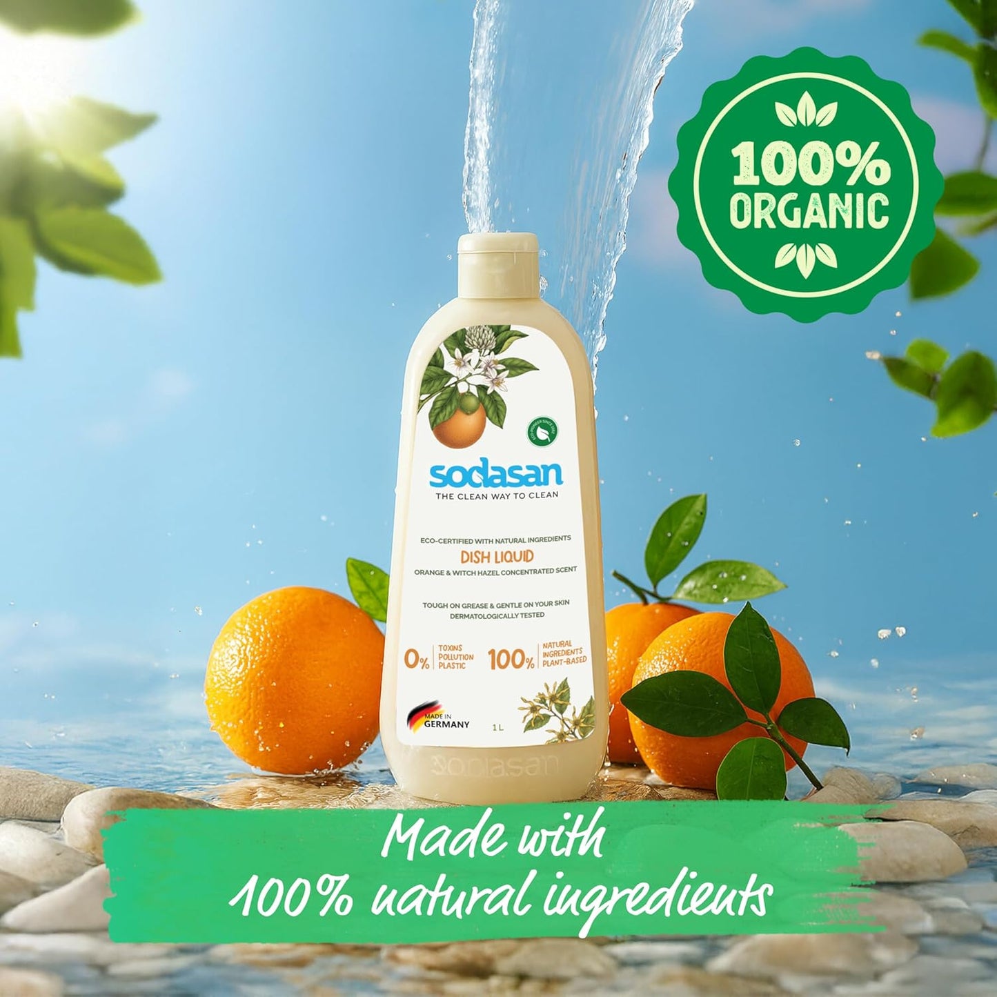 Sodasan 100% Natural Dish Balm Orange and Hazel 1Kg