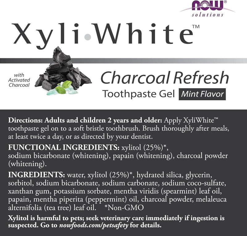 NOW SOLUTION XyliWhite™ Charcoal Refresh Toothpaste Gel 181 G