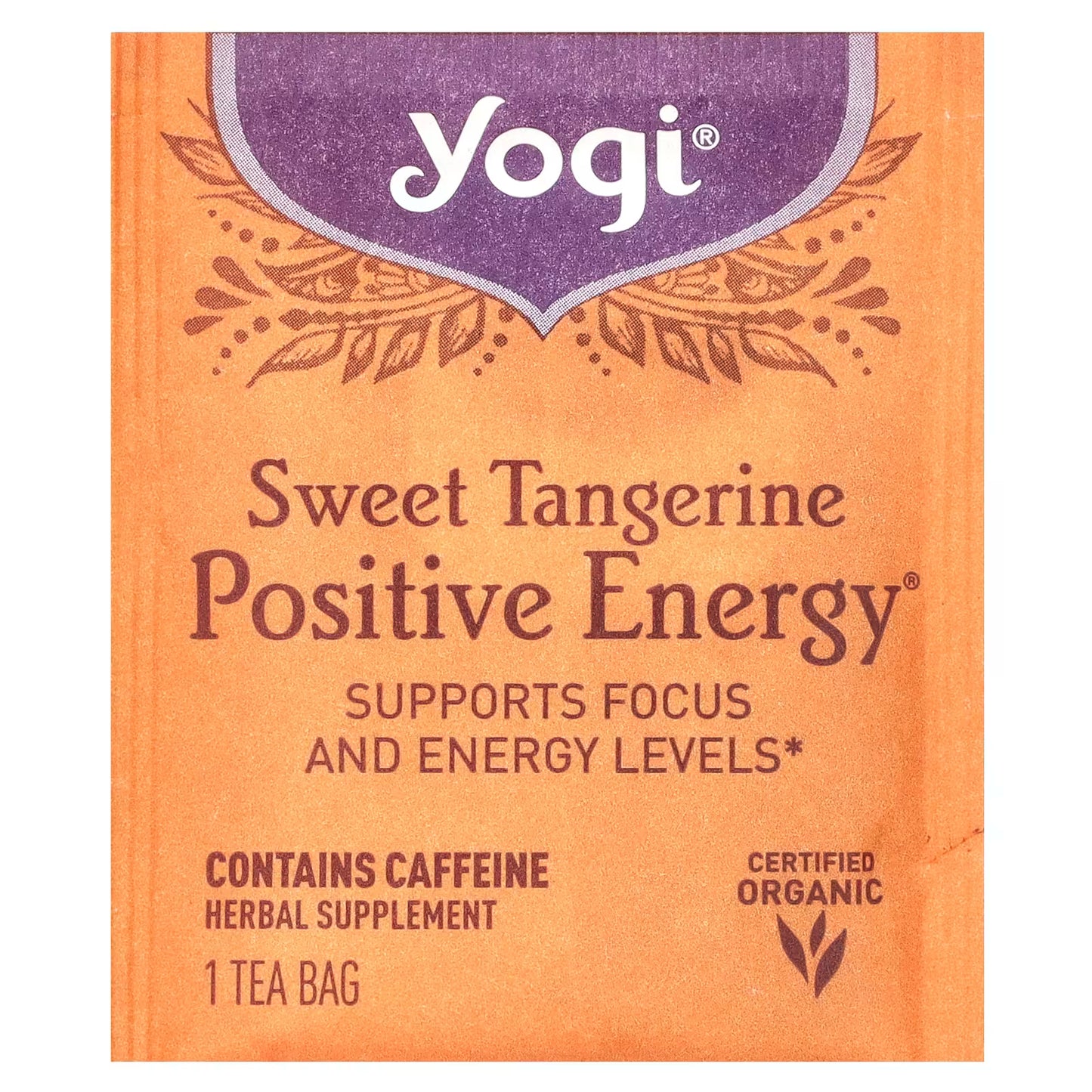 Yogi Tea Positive Energy Sweet Tangerine Supports Focus and Energy Levels 16 tea bags