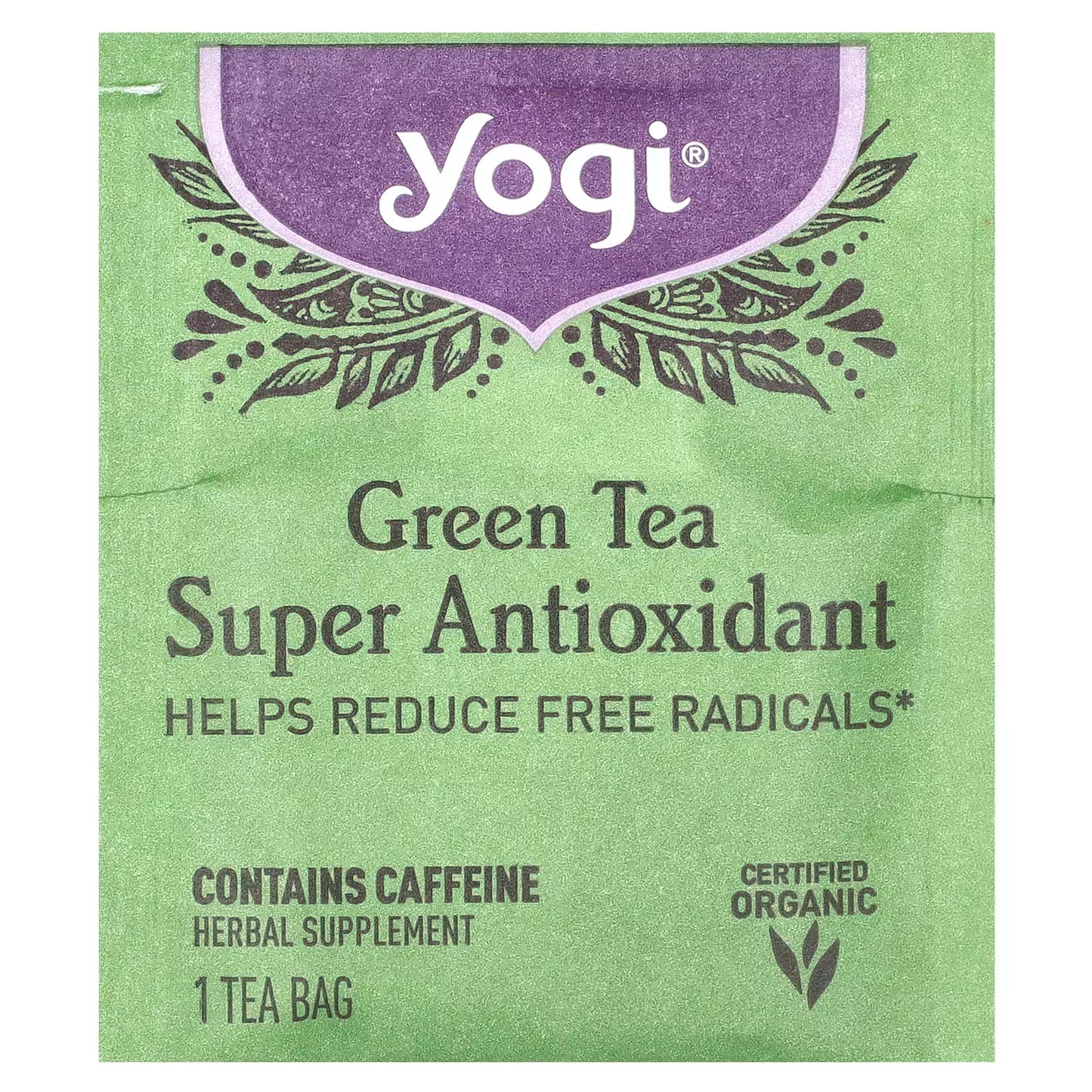 Yogi Green Tea Super Antioxidant Helps Reduce Free Radicals 16 tea bags