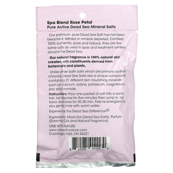 One with Nature, Dead Sea Spa, Mineral Salts, Spa Blend, Rose Petal 70G