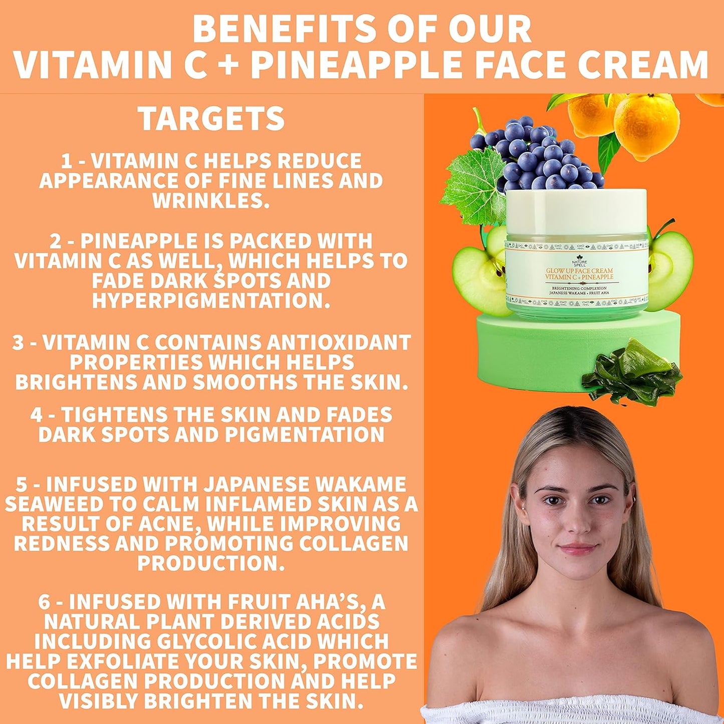 Nature Spell Glow Up Face Cream Vitamin C & Pineapple 100ML