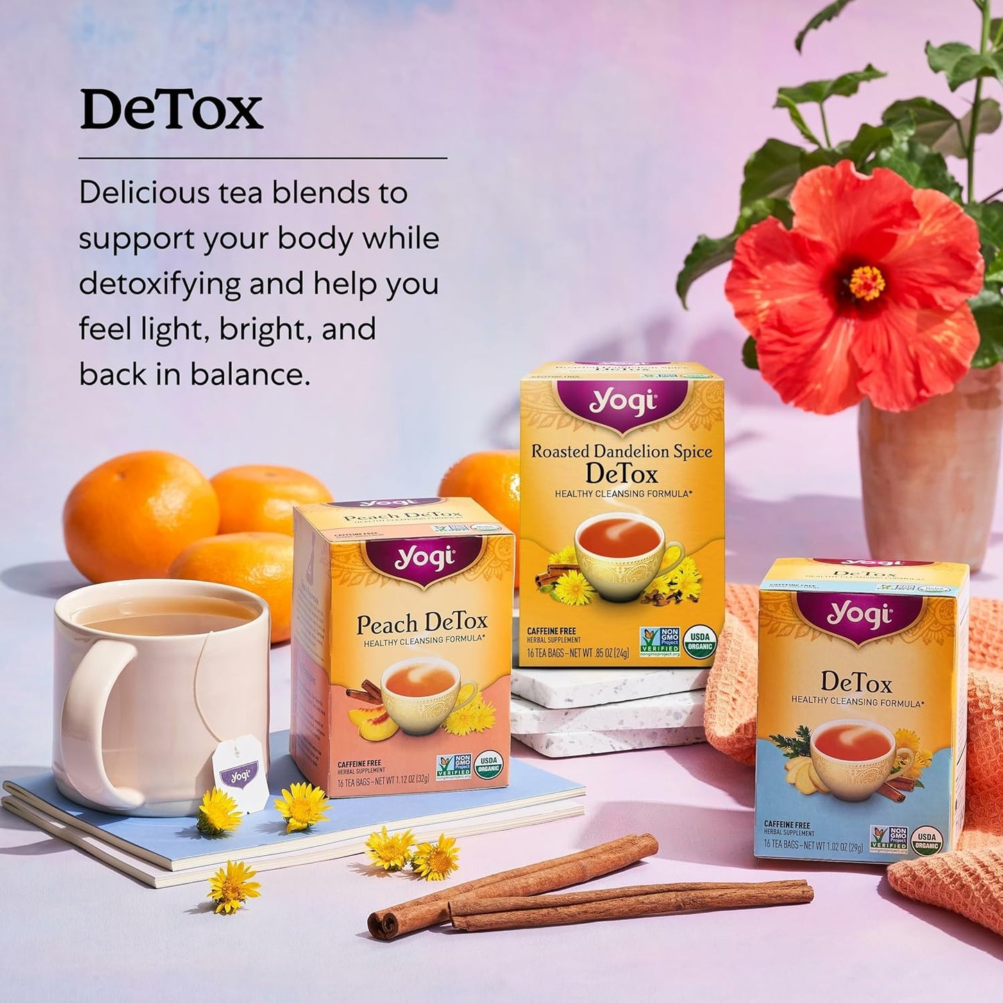 Yogi Tea Roasted Dandelion Spice Detox Healthy Cleansing Formula 16 Tea bags