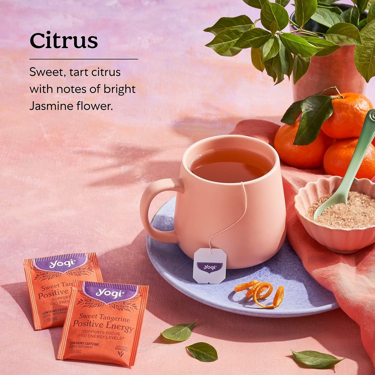 Yogi Tea Positive Energy Sweet Tangerine Supports Focus and Energy Levels 16 tea bags