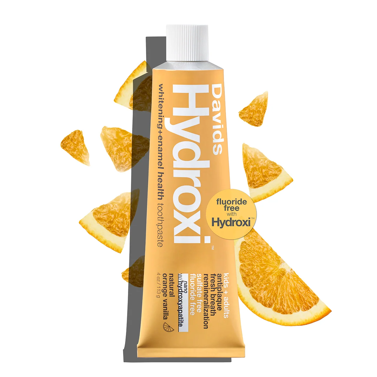 Davids Hydroxi Whitening & Enamel Health  Nano-hydroxyapatite Toothpaste  Kids & Adults  Orange Vanilla 113g