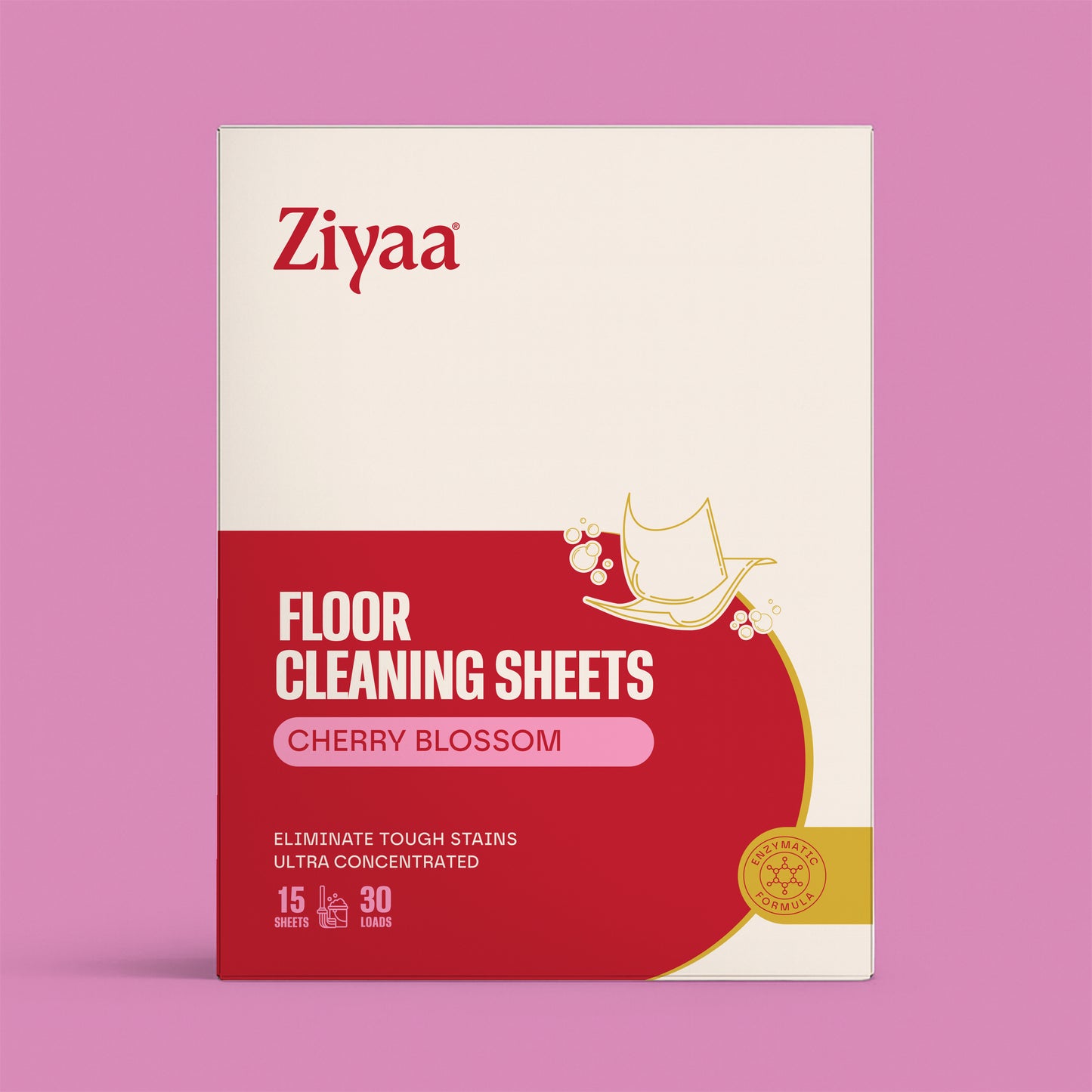 Ziyaa Floor Cleaning Sheets (Cherry Blossom) - 15pcs 30 Washes