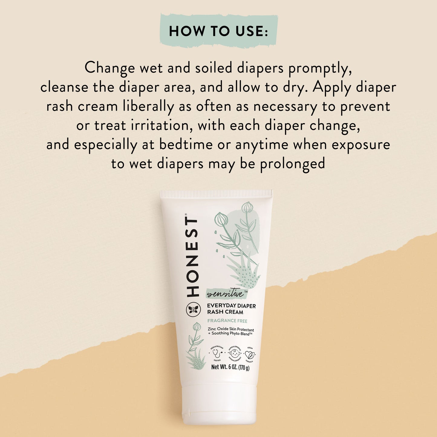 Honest - Diaper Rash Cream, Sensitive  70.8g