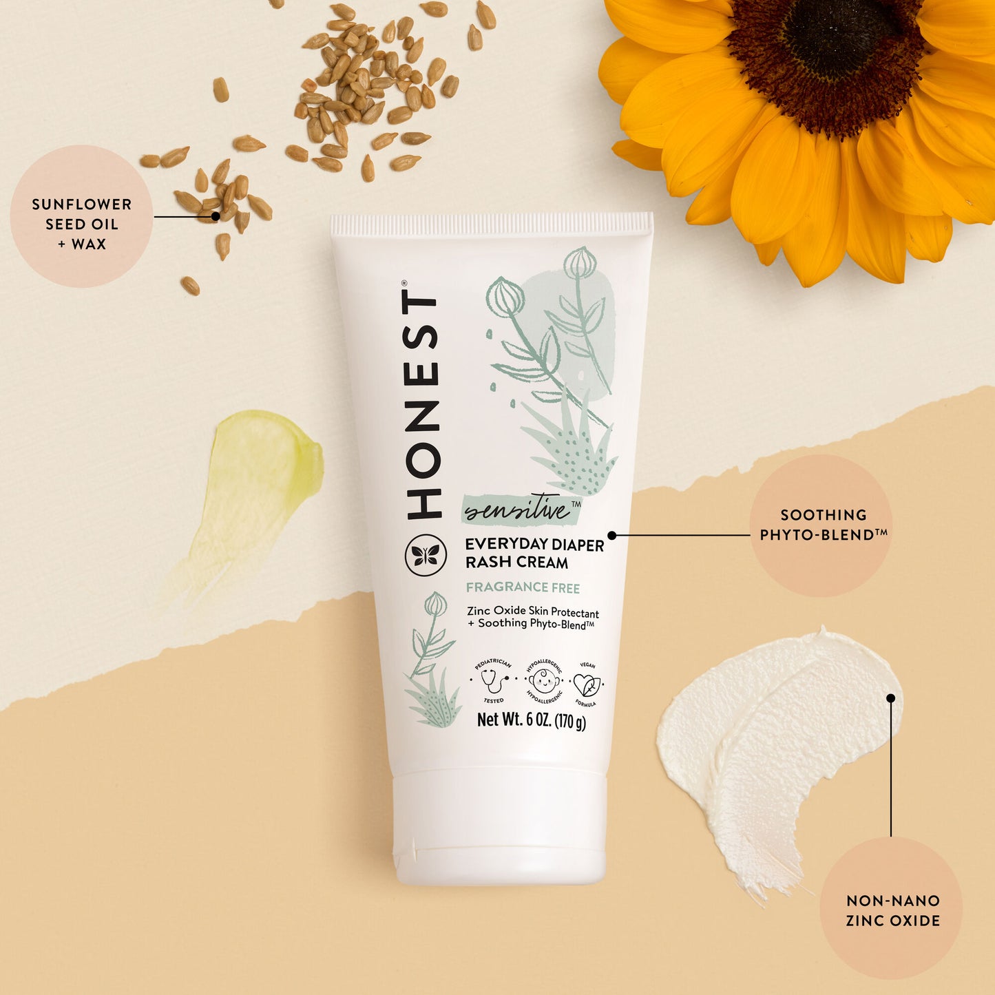 Honest - Diaper Rash Cream, Sensitive  70.8g