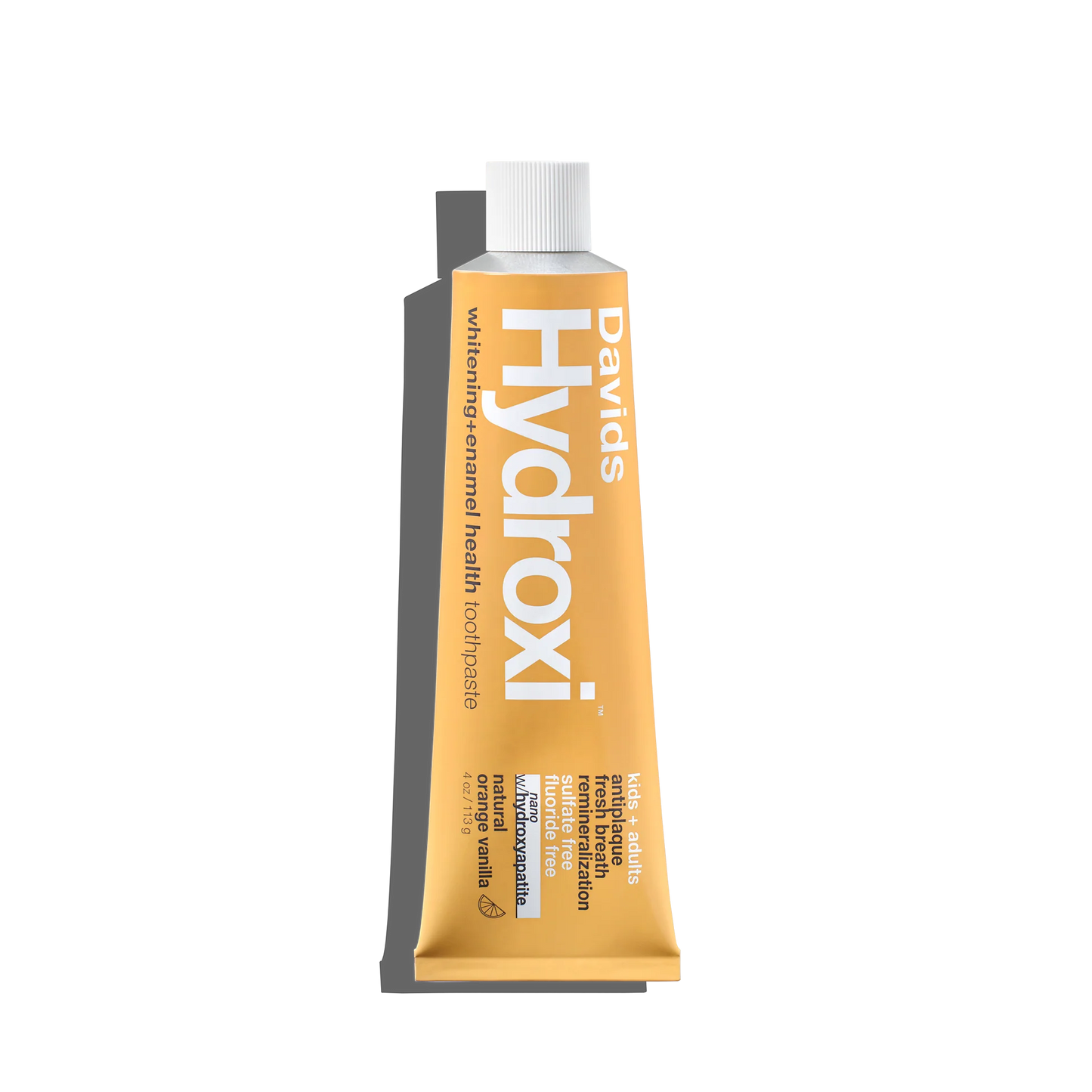 Davids Hydroxi Whitening & Enamel Health  Nano-hydroxyapatite Toothpaste  Kids & Adults  Orange Vanilla 113g