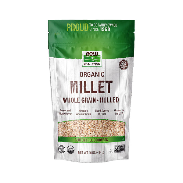 NOW Organic Millet Whole Grain, Gluten Free 454G