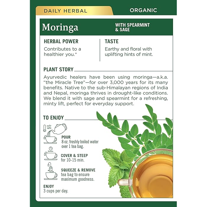 Traditional Medicinals Organic Moringa Leaf with Spearmint & Sage 24G