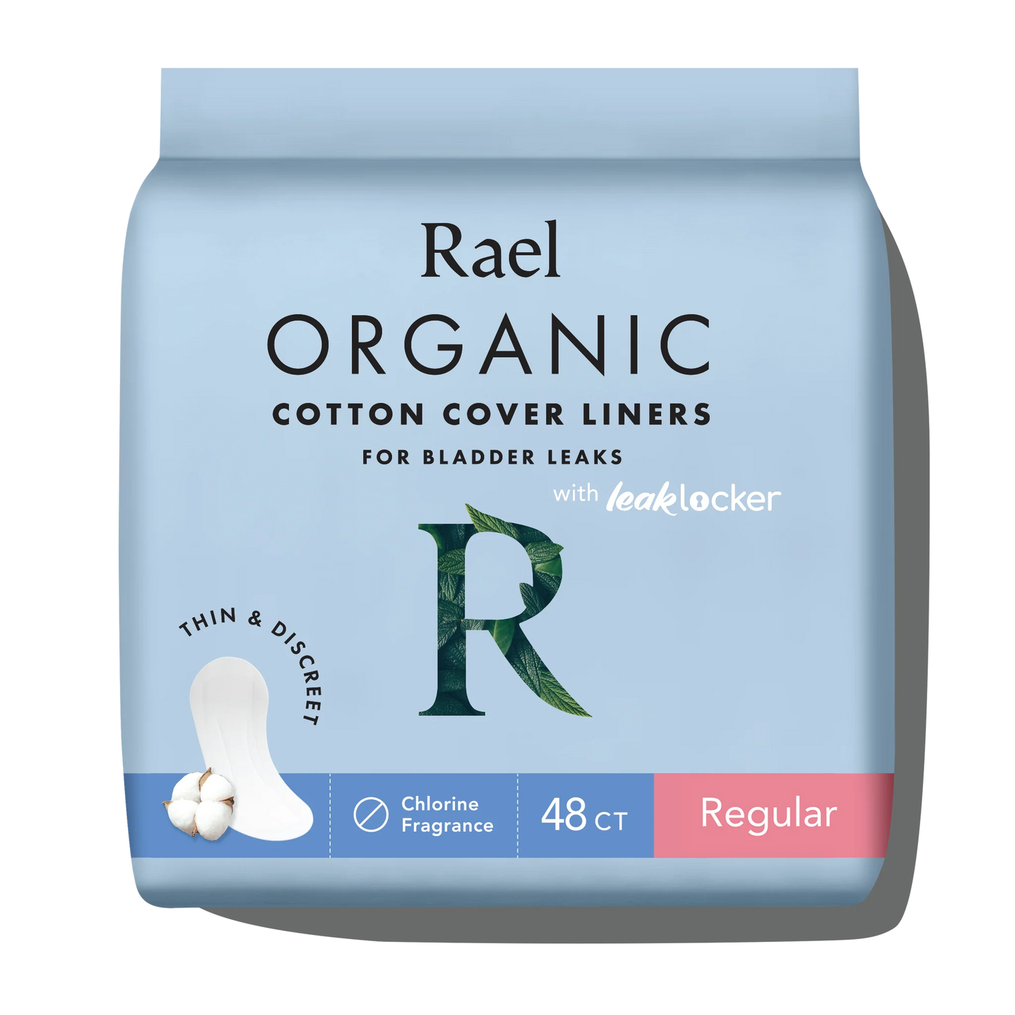 Rael Regular Organic Cotton Cover Incontinence Liners 48ct