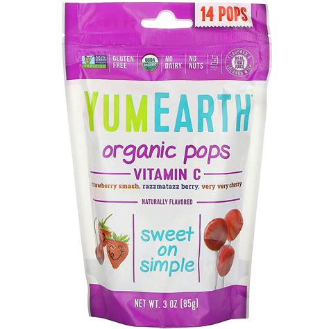Yumearth Organic pops No Artificial - Vitamin C - 14 pops