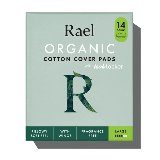 Rael Large Organic Cotton Cover Pads with Wings 14ct