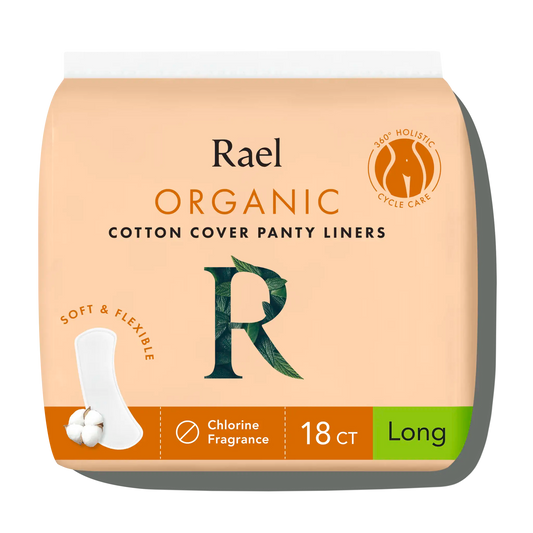 Rael Long Unscented Panty Liners Made with Organic Cotton 18ct