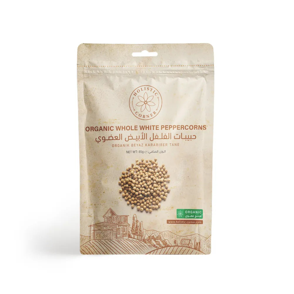 Holistic Corner Organic Whole White Peppercorns 85g