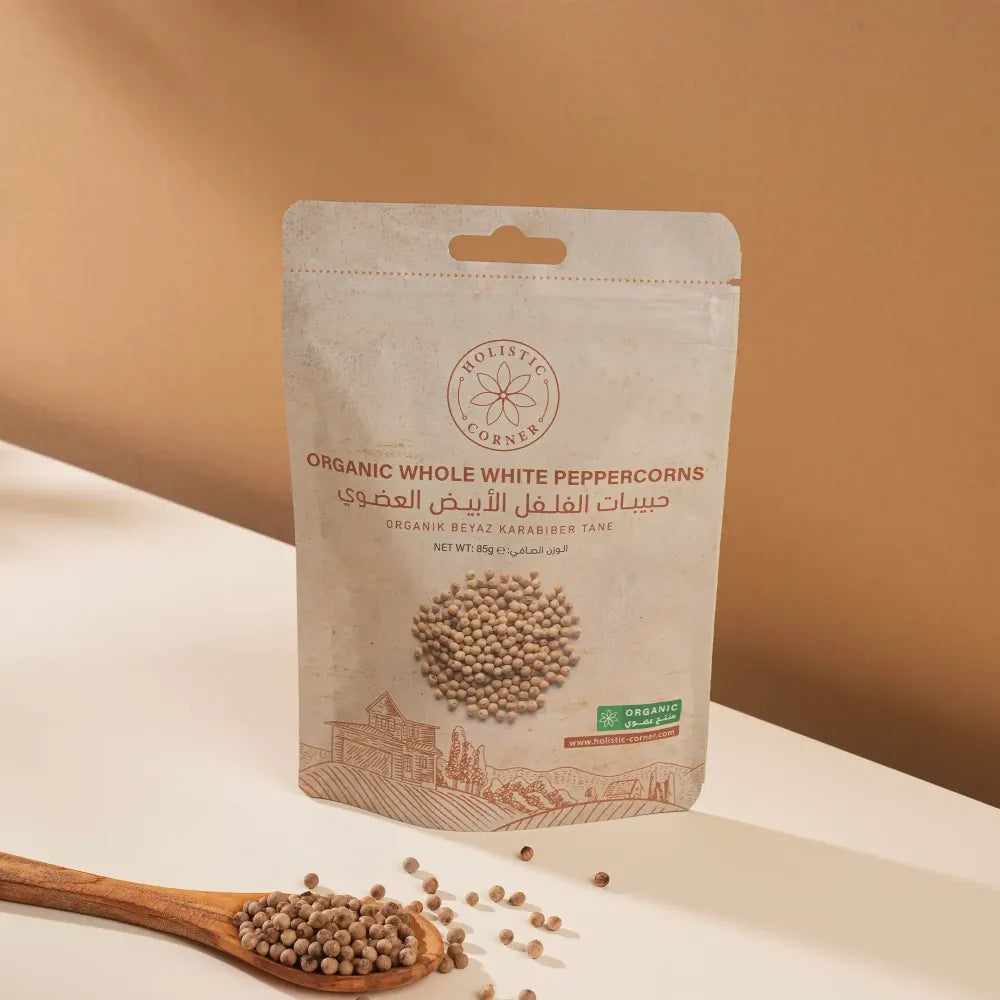 Holistic Corner Organic Whole White Peppercorns 85g