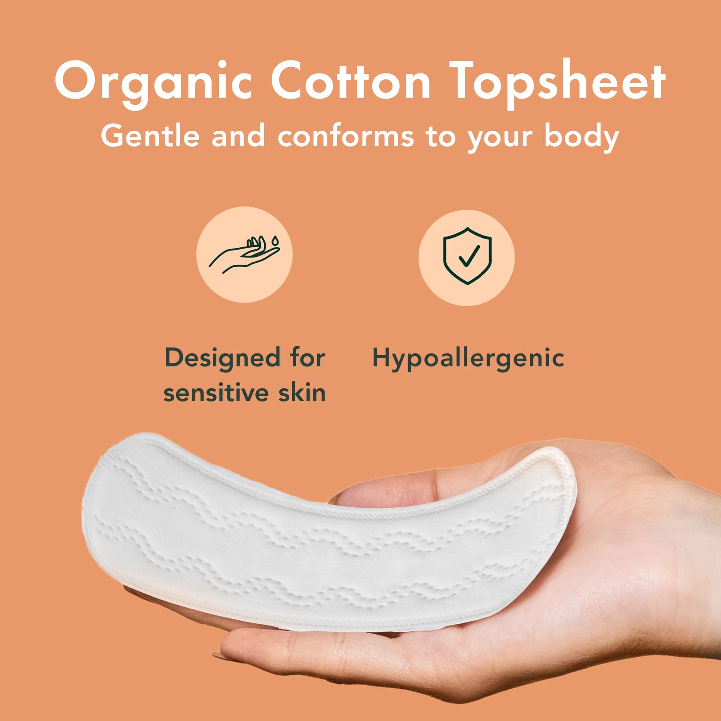 Rael Long Unscented Panty Liners Made with Organic Cotton 18ct