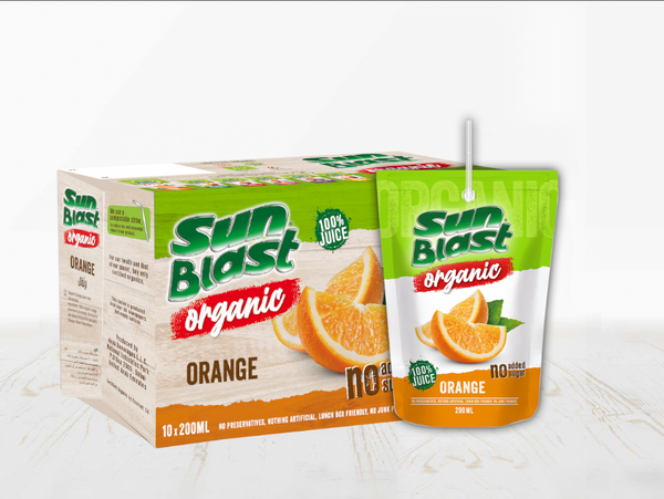 Sun Blast Organic Orange Juice 10x200ml